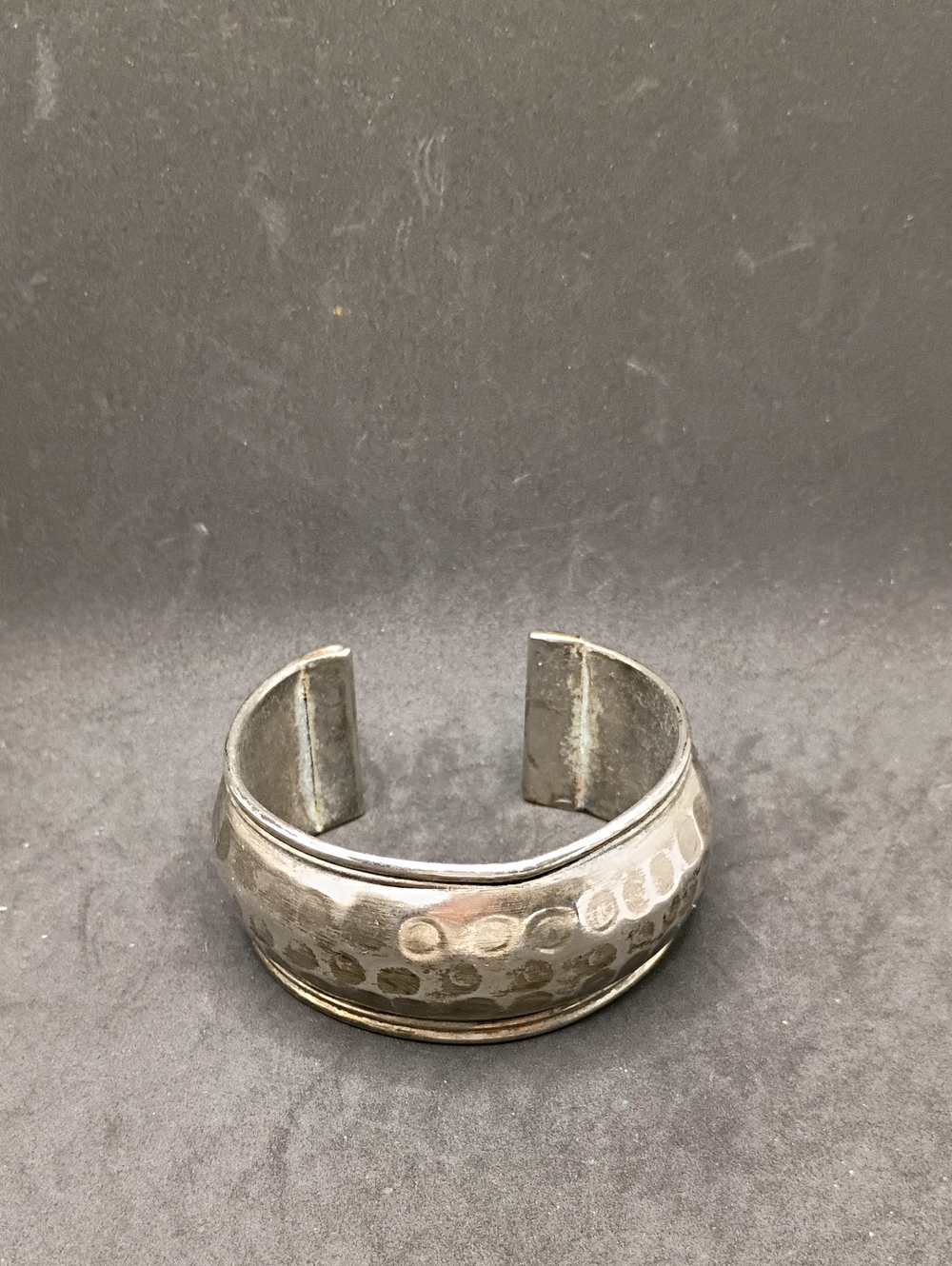 Women's Silver Hammered Open Cuff Bracelet